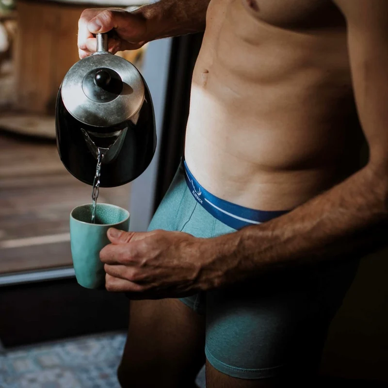 Mintgrüne Boxershorts aus Bio-Baumwolle und Seaqual von Bluebuck