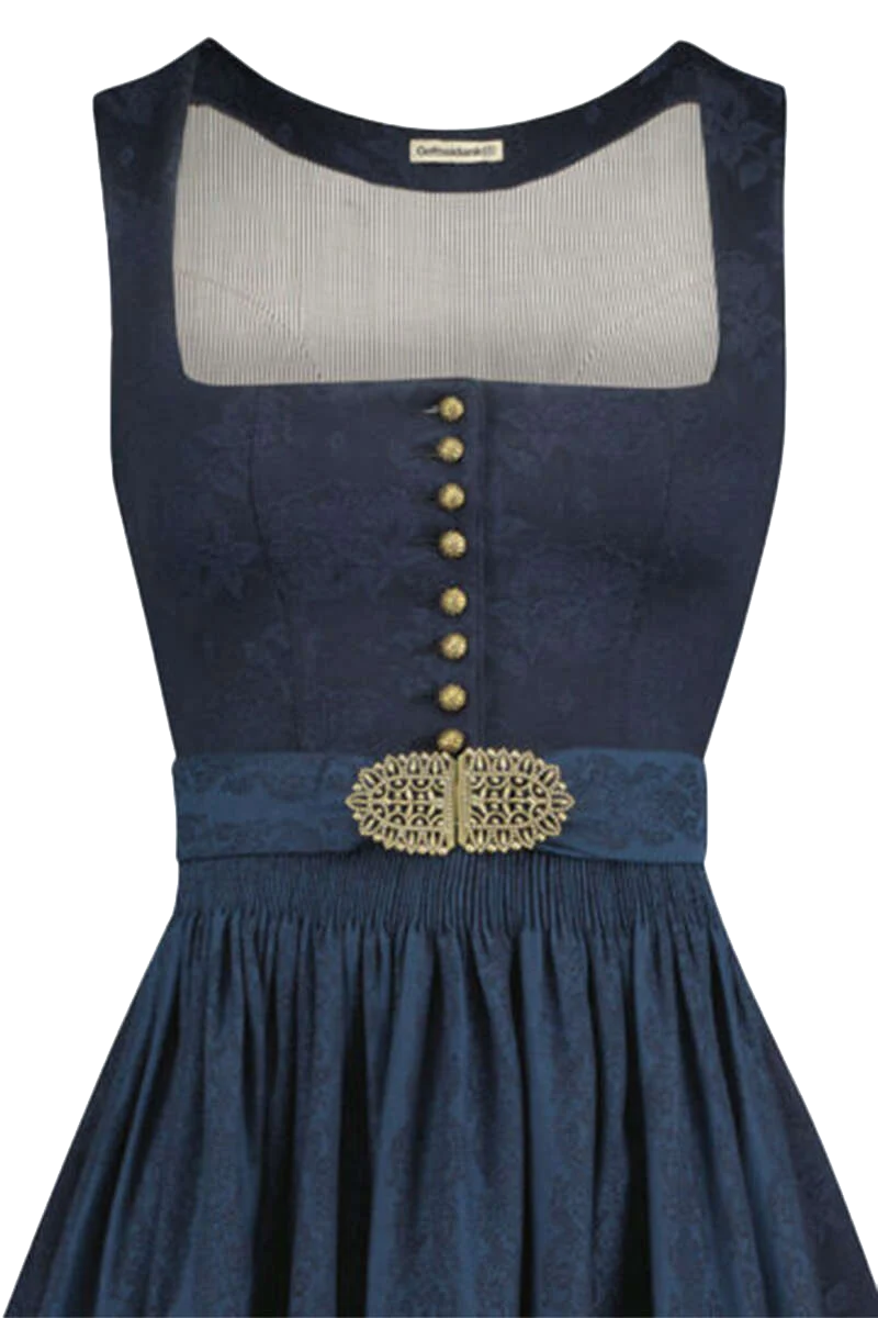 Stretchdirndl mit Faltenrock und Biesen am Saum