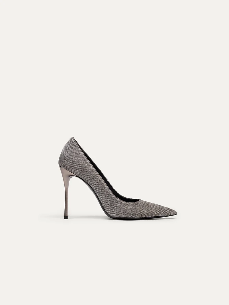 Graue glitzernde Pumps 11:30 pm Friday night is cocktail night aus recyelten von Bikkou