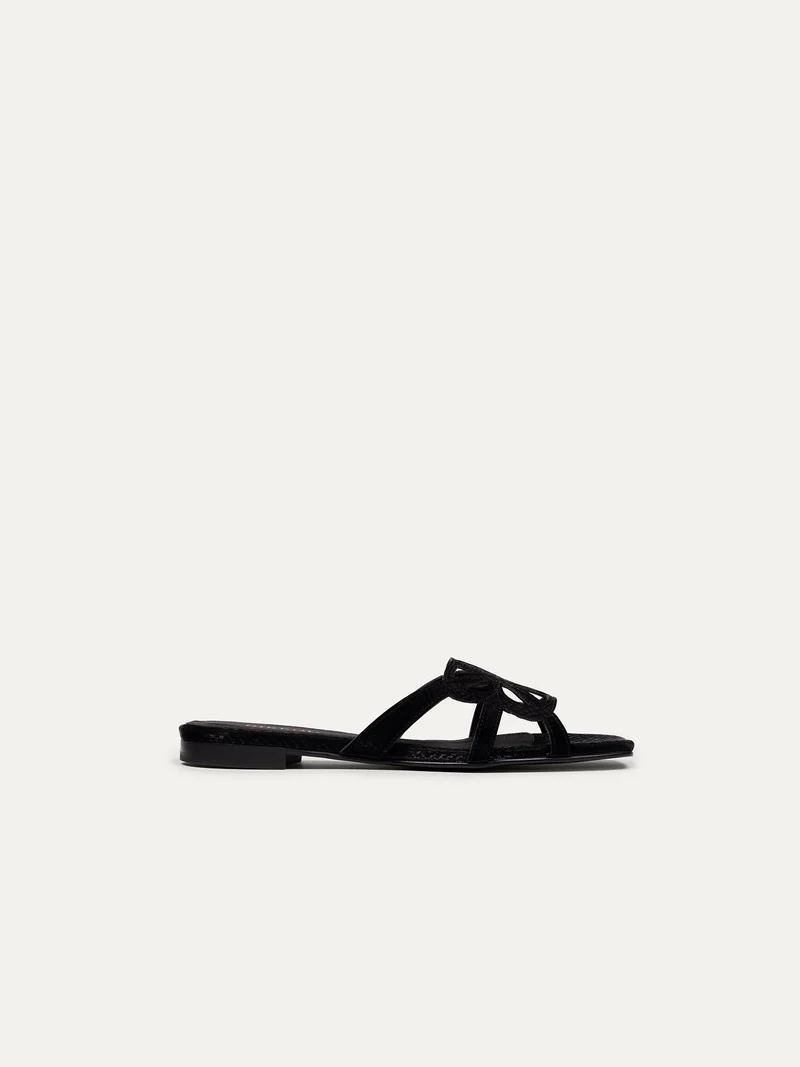 Schwarze Pantoletten 7 pm Sunset at the beach aus recyceltem Polyester von Bikkou