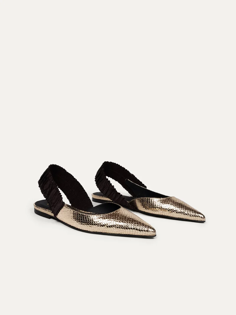 Goldige Ballerinas 11:30 am Sunday brunch aus recycletem Polyester von Bikkou