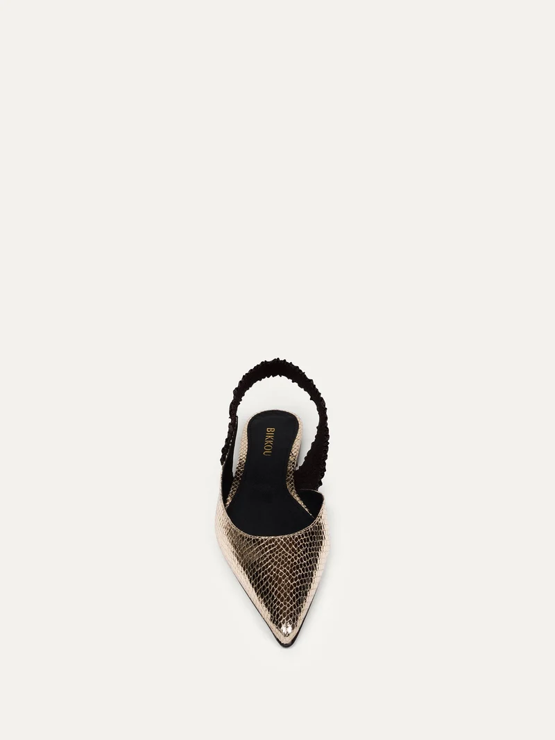 Goldige Ballerinas 11:30 am Sunday brunch aus recycletem Polyester von Bikkou
