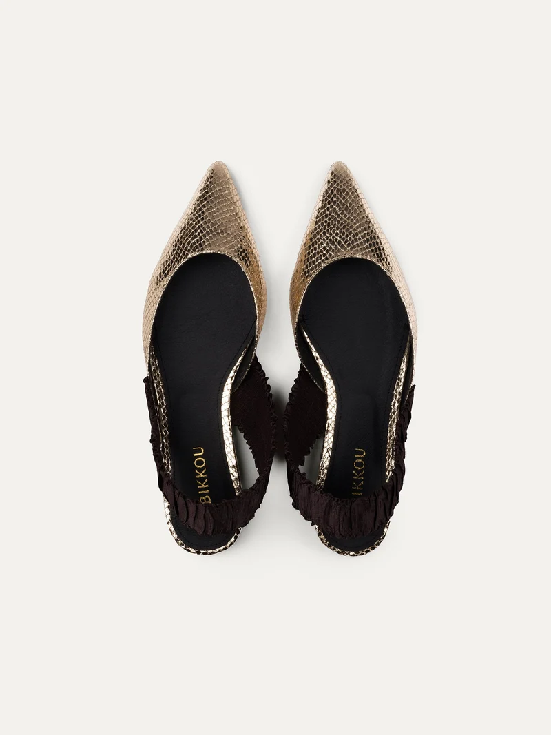 Goldige Ballerinas 11:30 am Sunday brunch aus recycletem Polyester von Bikkou