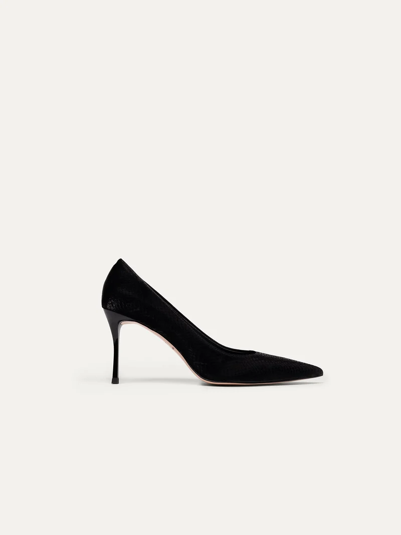 Schwarze Pumps 8 pm Romantic dinner aus recyceltem Polyester von Bikkou