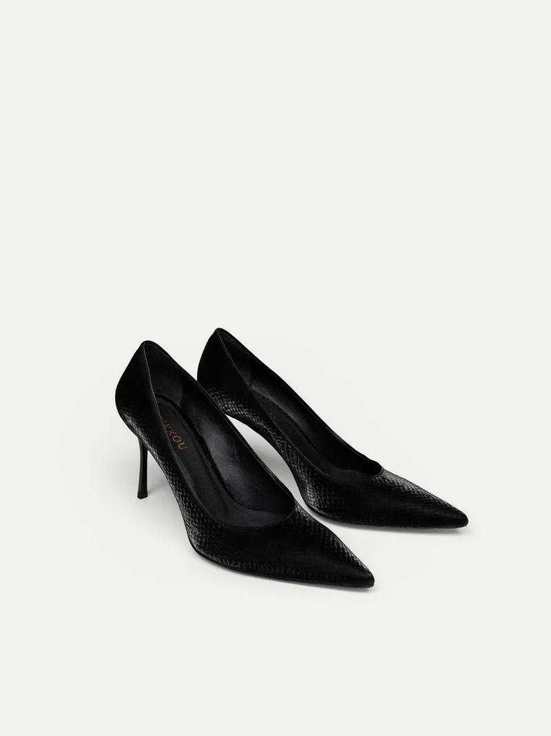 Schwarze Pumps 8 pm Romantic dinner aus recyceltem Polyester von Bikkou
