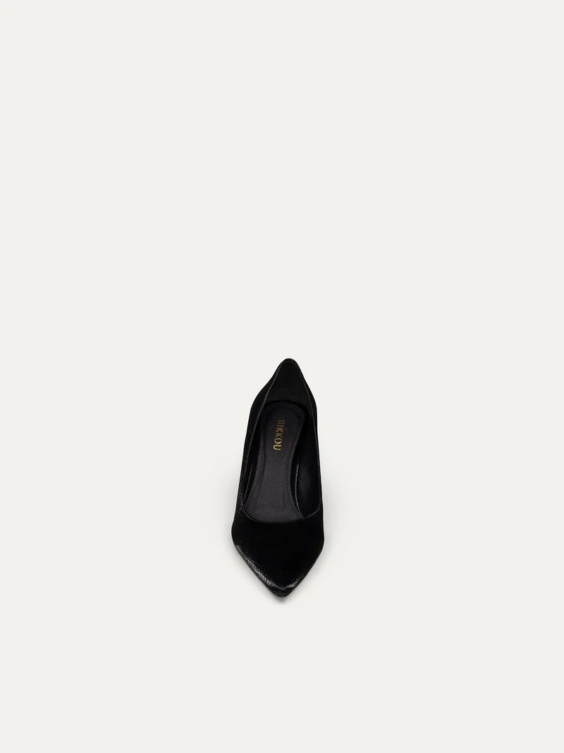 Schwarze Pumps 8 pm Romantic dinner aus recyceltem Polyester von Bikkou