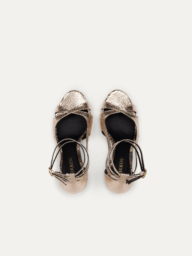 Goldige High Heels 9 pm Drinks with friends von Bikkou aus recycled plastic