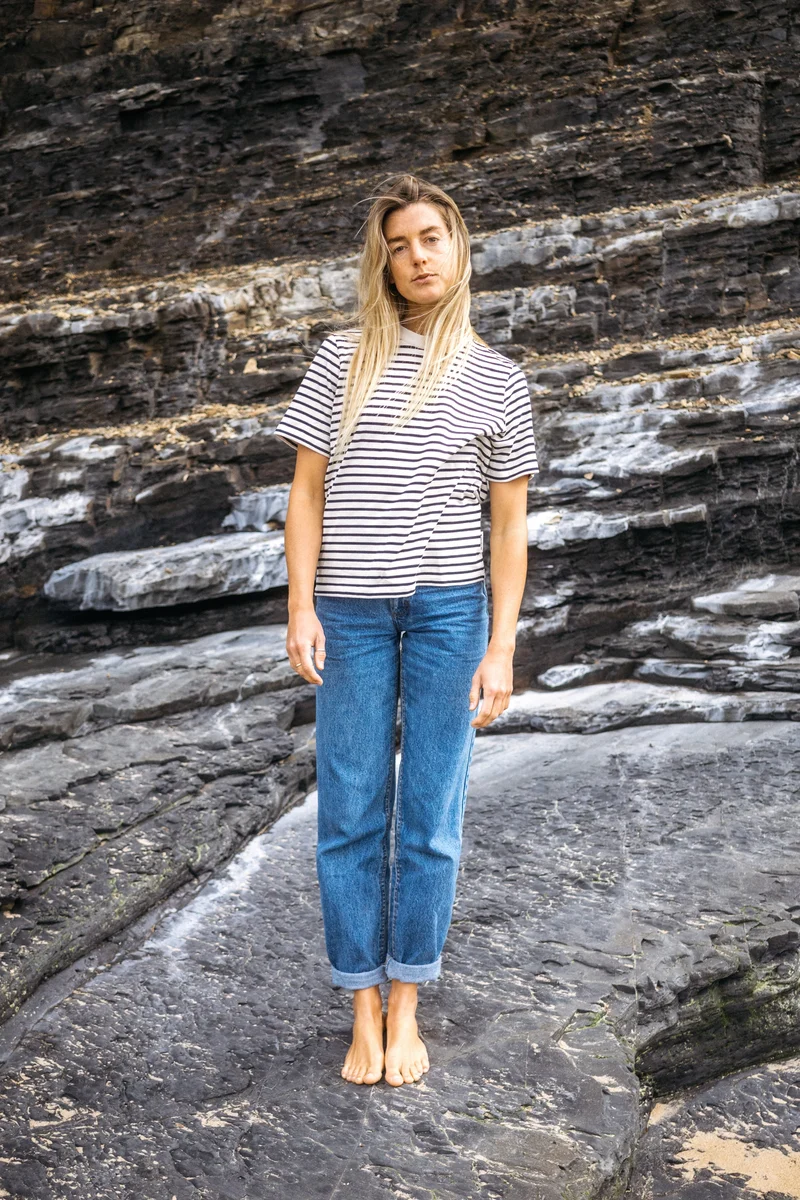 Blau Gestreiftes T-Shirt Jonna aus Bio-Baumwolle von Salzwasser