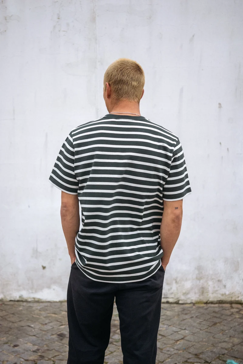 Olive Gestreiftes T-Shirt Jasper aus Bio-Baumwolle von Salzwasser