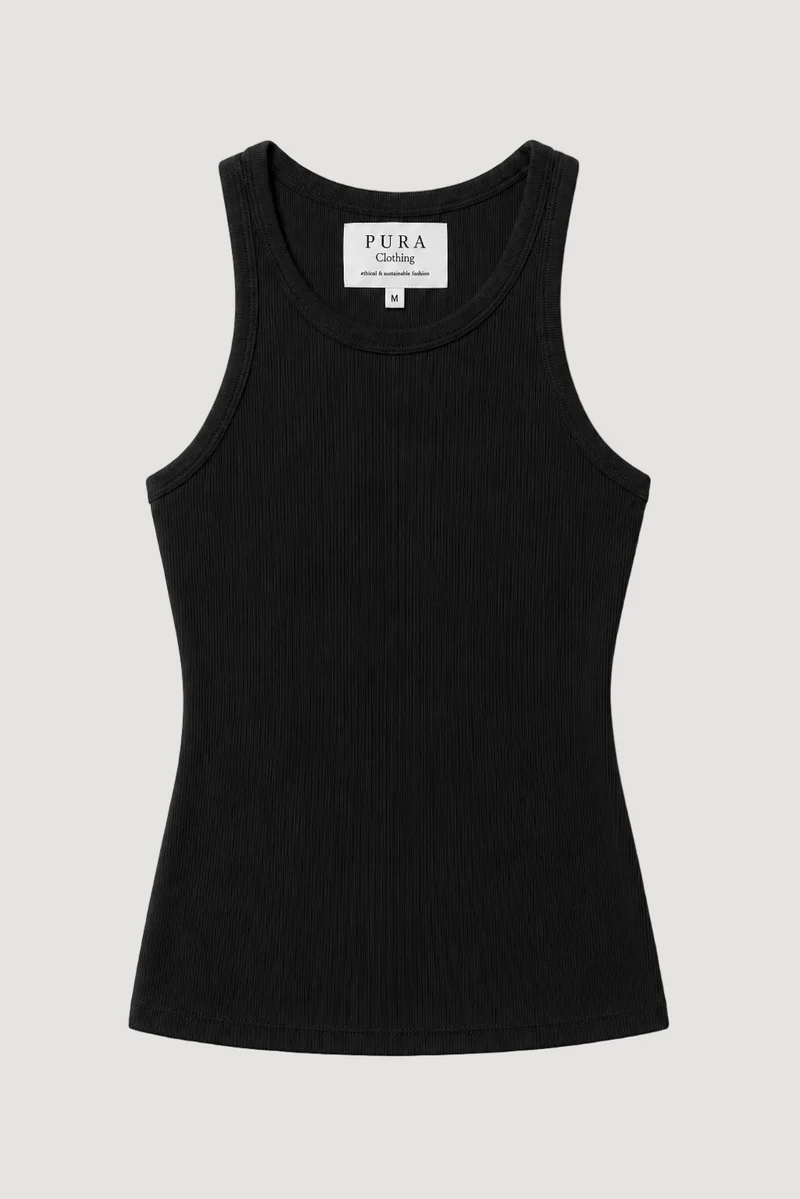 Schwarzes Top HANNA aus 100% Bio-Baumwolle von Pura Clothing