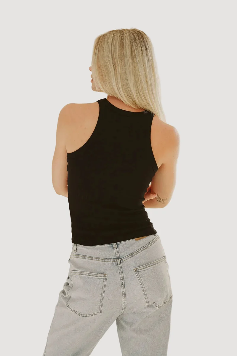 Schwarzes Top HANNA aus 100% Bio-Baumwolle von Pura Clothing