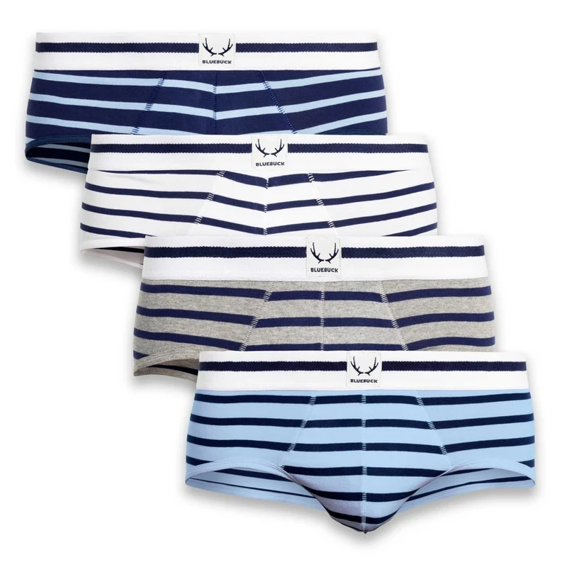 Bunte Unterhosen 4-er Pack aus Bio-Baumwolle von Bluebuck