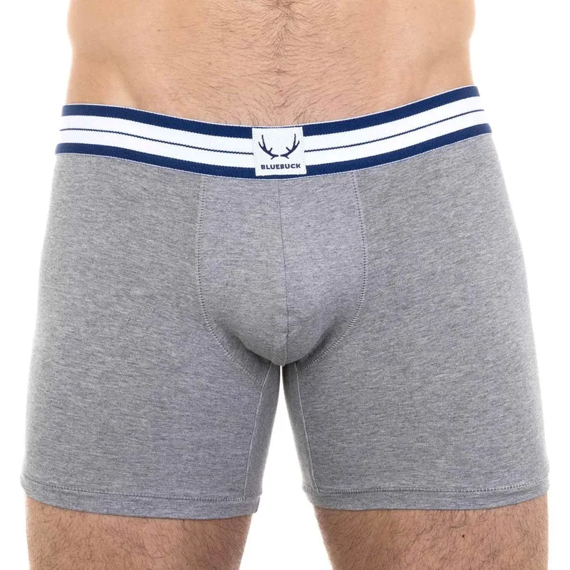 Graue, lange Boxershorts aus Bio-Baumwolle von Bluebuck