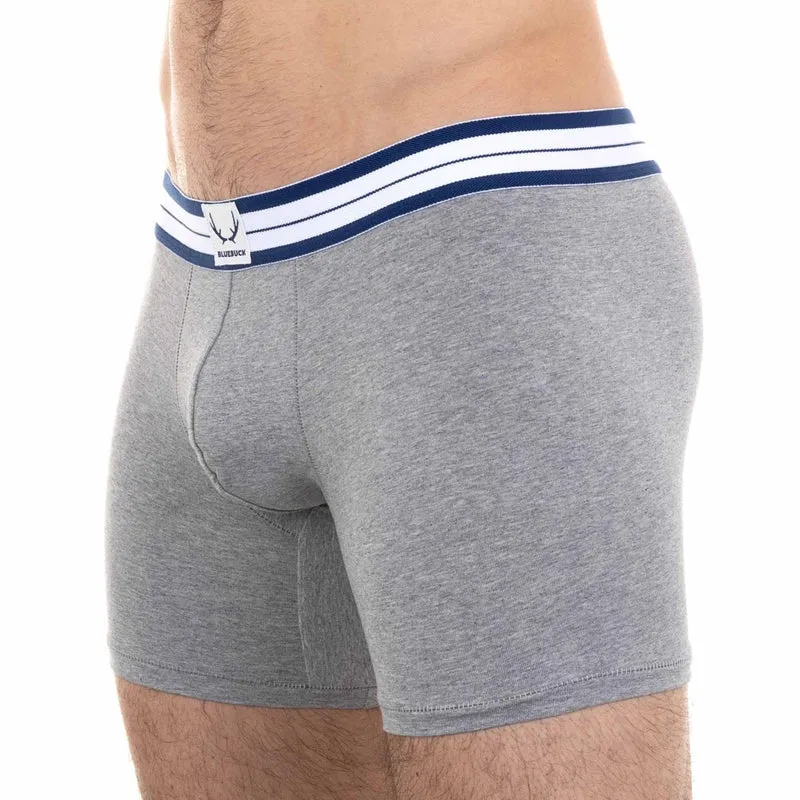 Graue, lange Boxershorts aus Bio-Baumwolle von Bluebuck