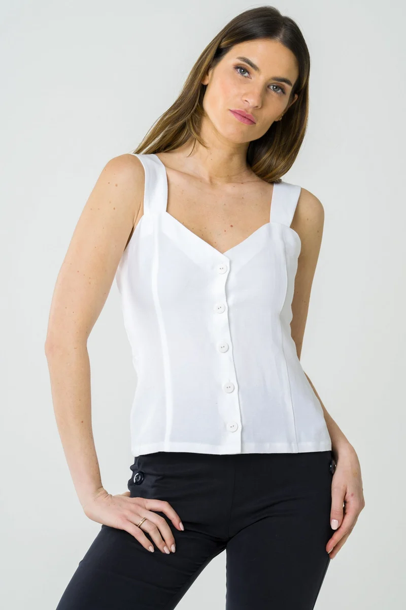 Weisses Top Anémone aus Tencel von Avani
