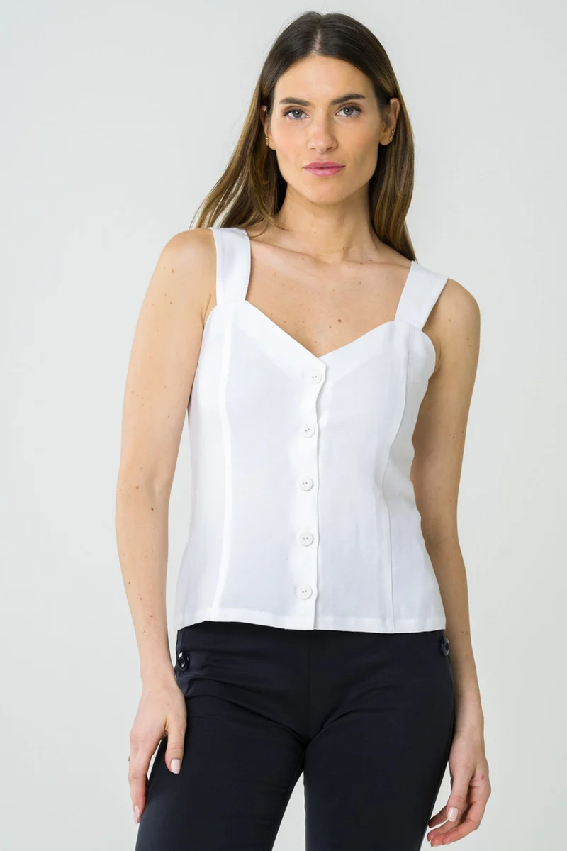 Weisses Top Anémone aus Tencel von Avani