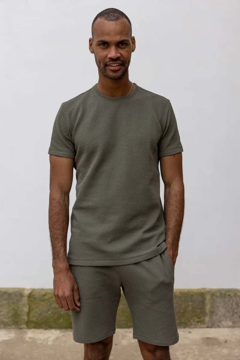 Waffle Piqué Set Dusty Olive aus Bio Baumwolle von DIRTS