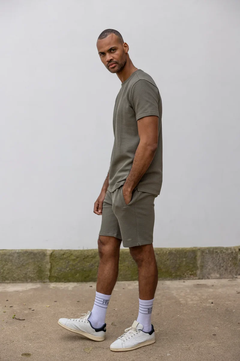 Waffle Piqué Set Dusty Olive aus Bio Baumwolle von DIRTS