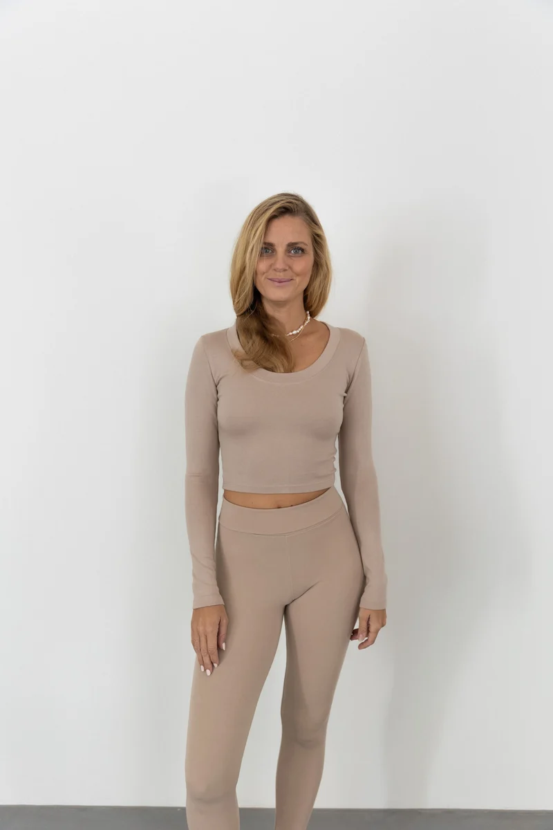 Beiges langärmliges Shirt aus Tencel & Bio-Baumwolle von PURA Clothing
