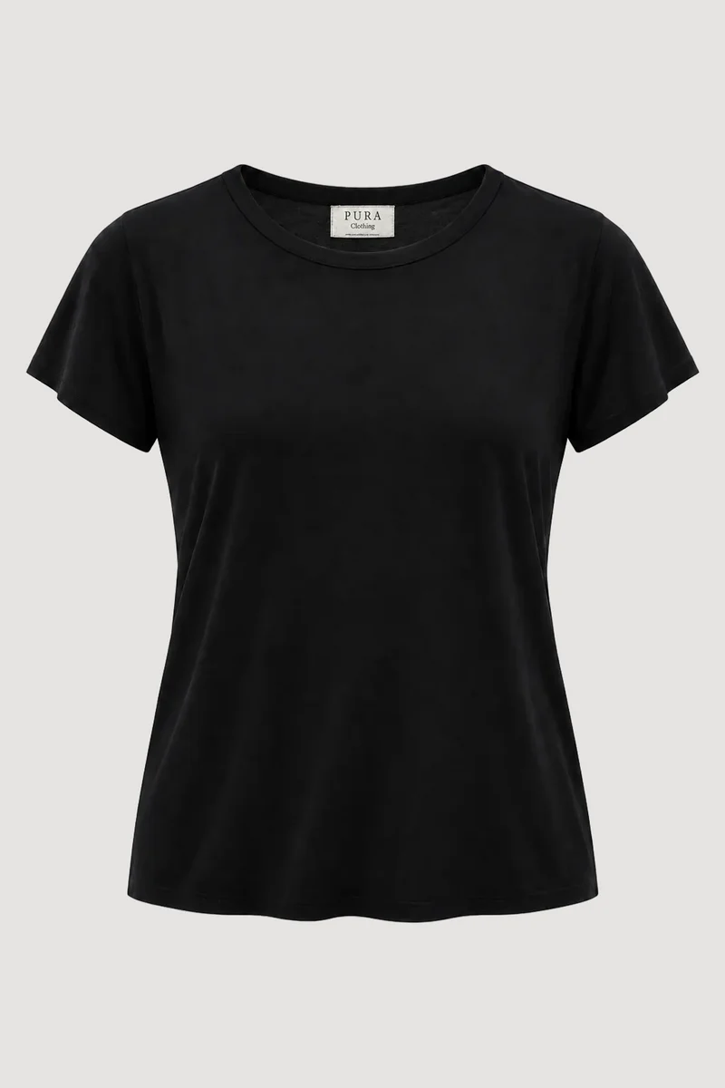 Schwarzes T-Shirt BALI aus 100% Tencel von Pura Clothing