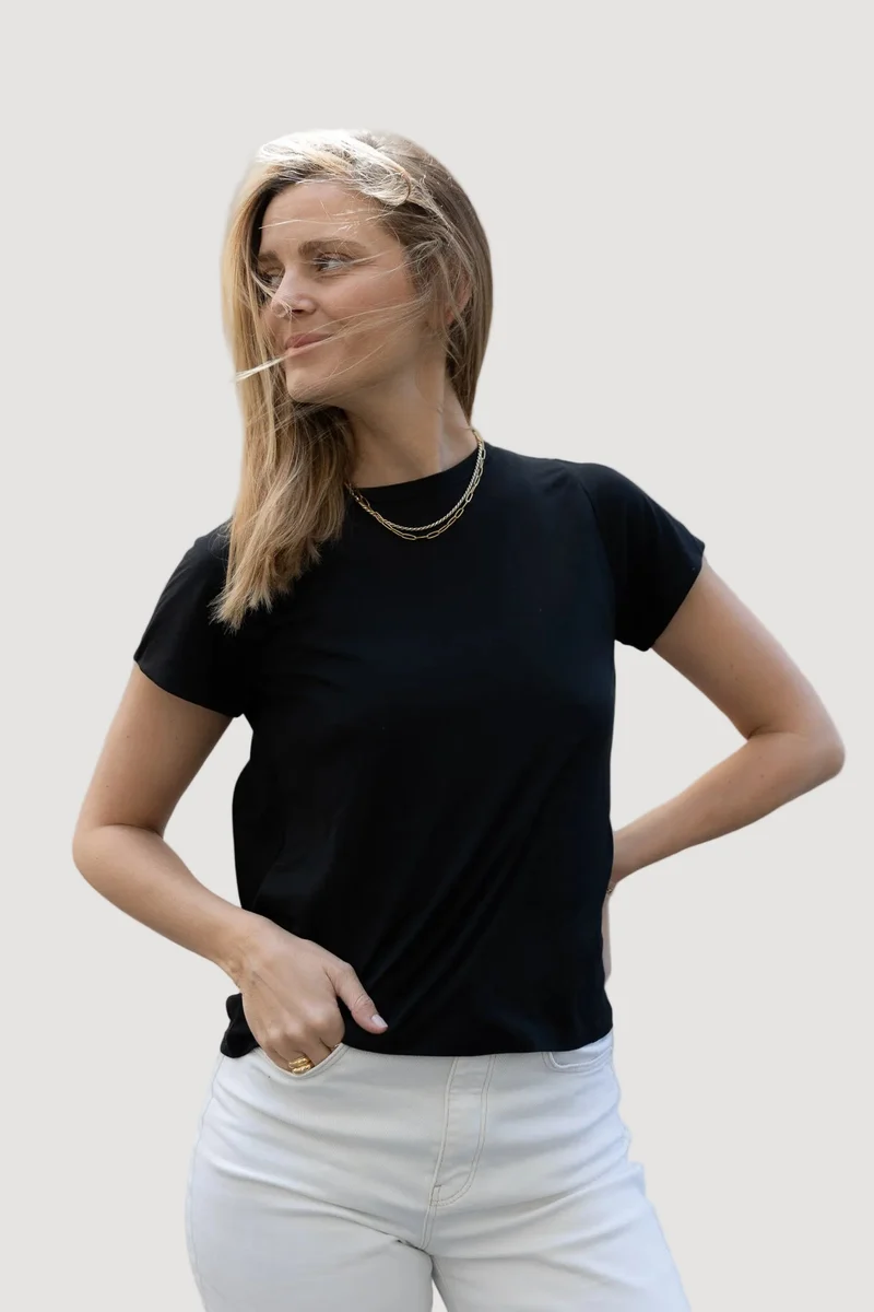 Schwarzes T-Shirt BALI aus 100% Tencel von Pura Clothing