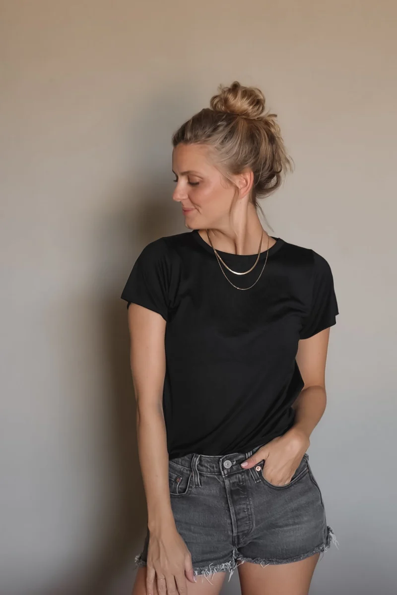 Schwarzes T-Shirt BALI aus 100% Tencel von Pura Clothing