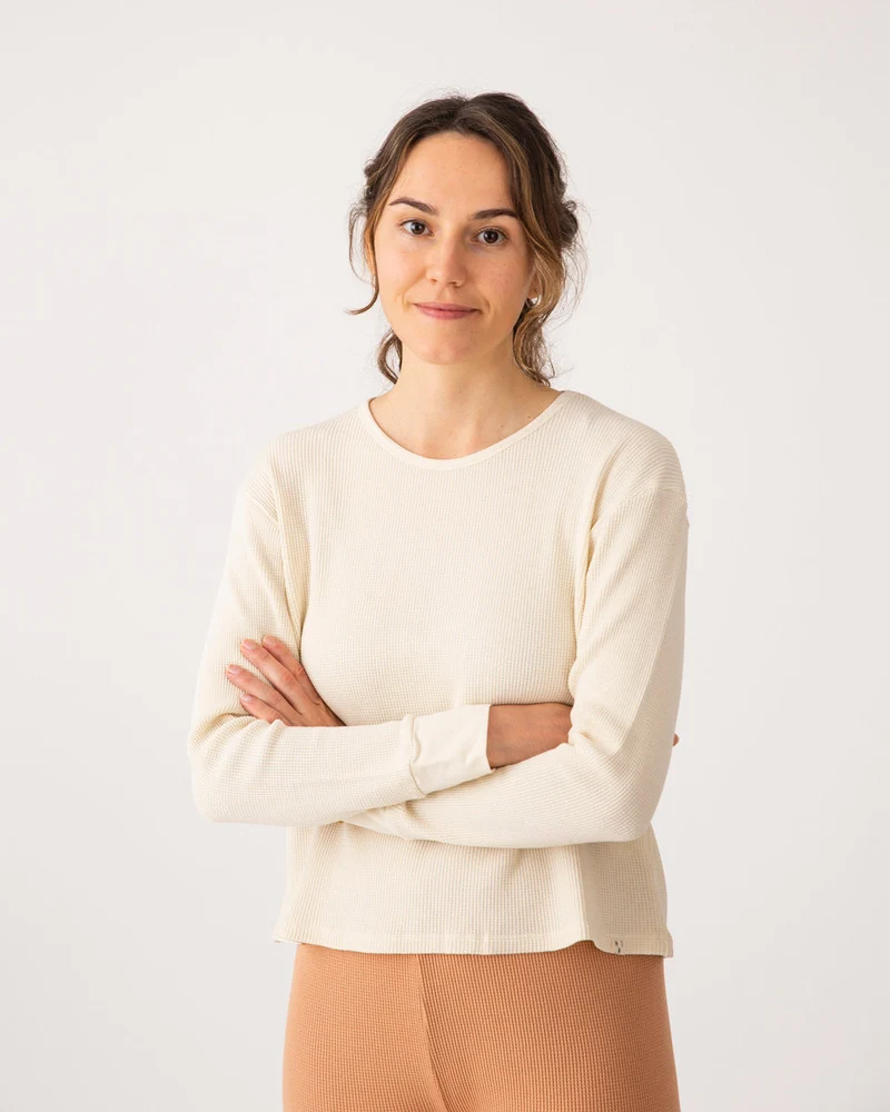 Weisses Langarmshirt ecru aus Baumwolle von Matona