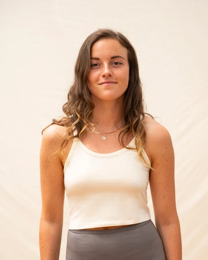 Weisses Crop Top ecru aus Bio-Baumwolle von Matona