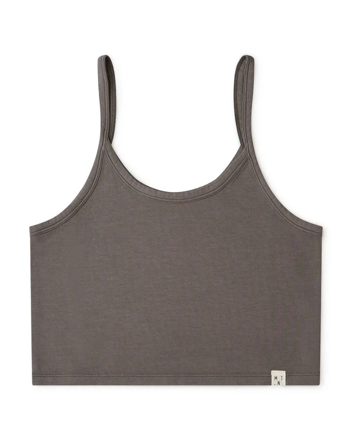 Graues Crop Top graphite aus Bio-Baumwolle von Matona
