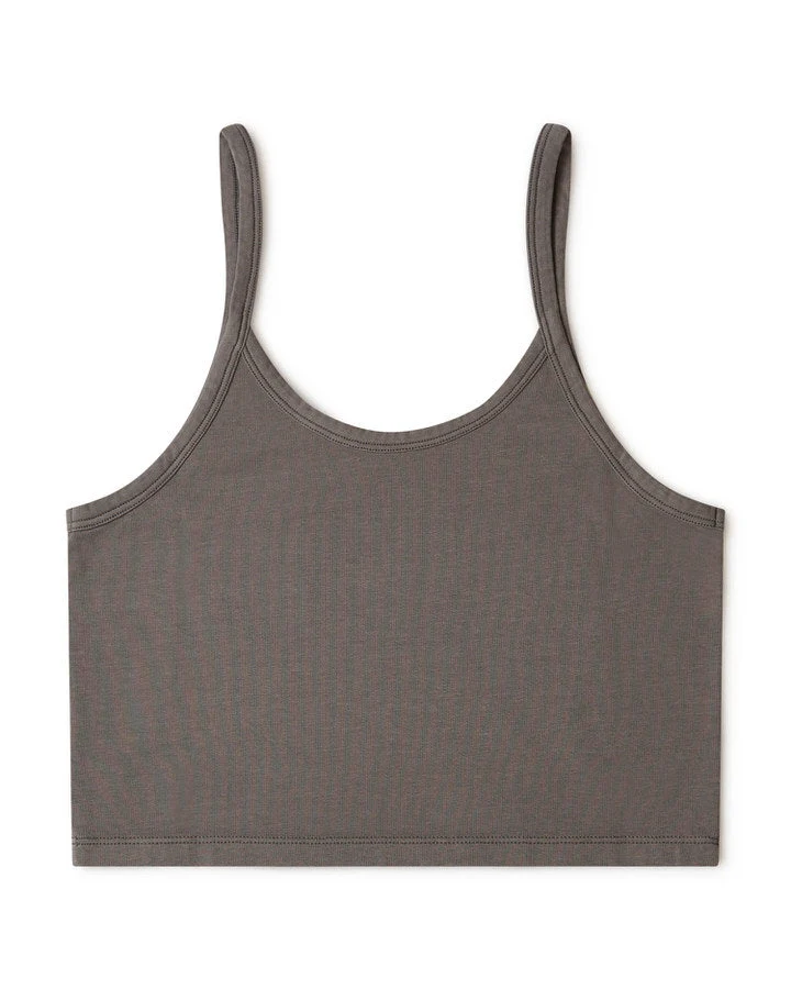 Graues Crop Top graphite aus Bio-Baumwolle von Matona