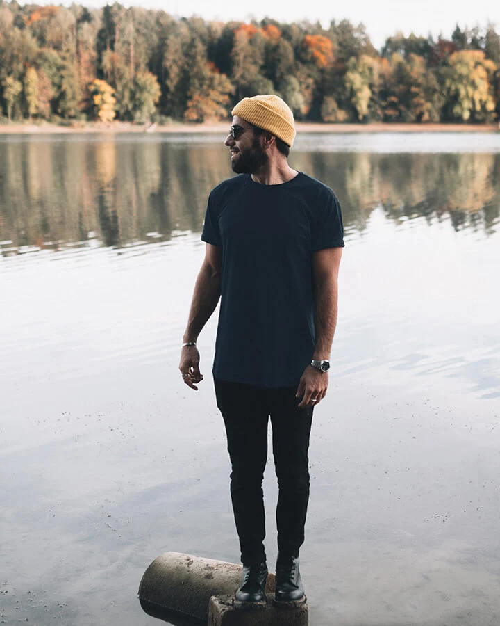 Dunkelblaues T-Shirt TreeShirt Plain aus 100% Bio Baumwolle von Nikin