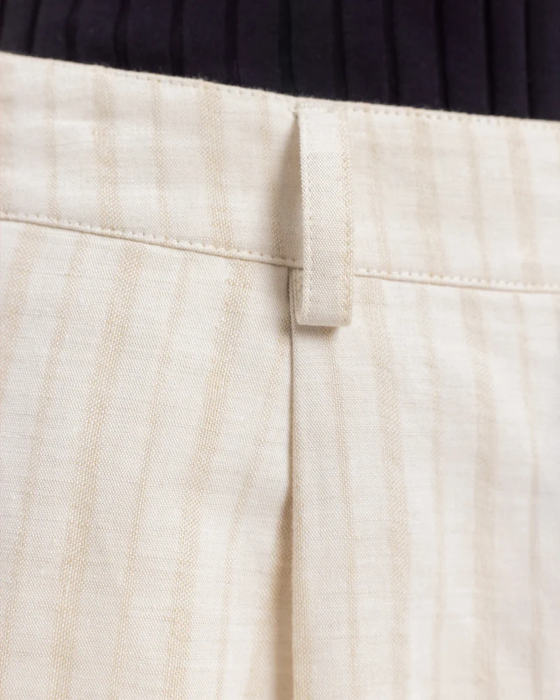Cremefarbene Hose High Waist aus Bio-Baumwolle & Leinen von Rotholz