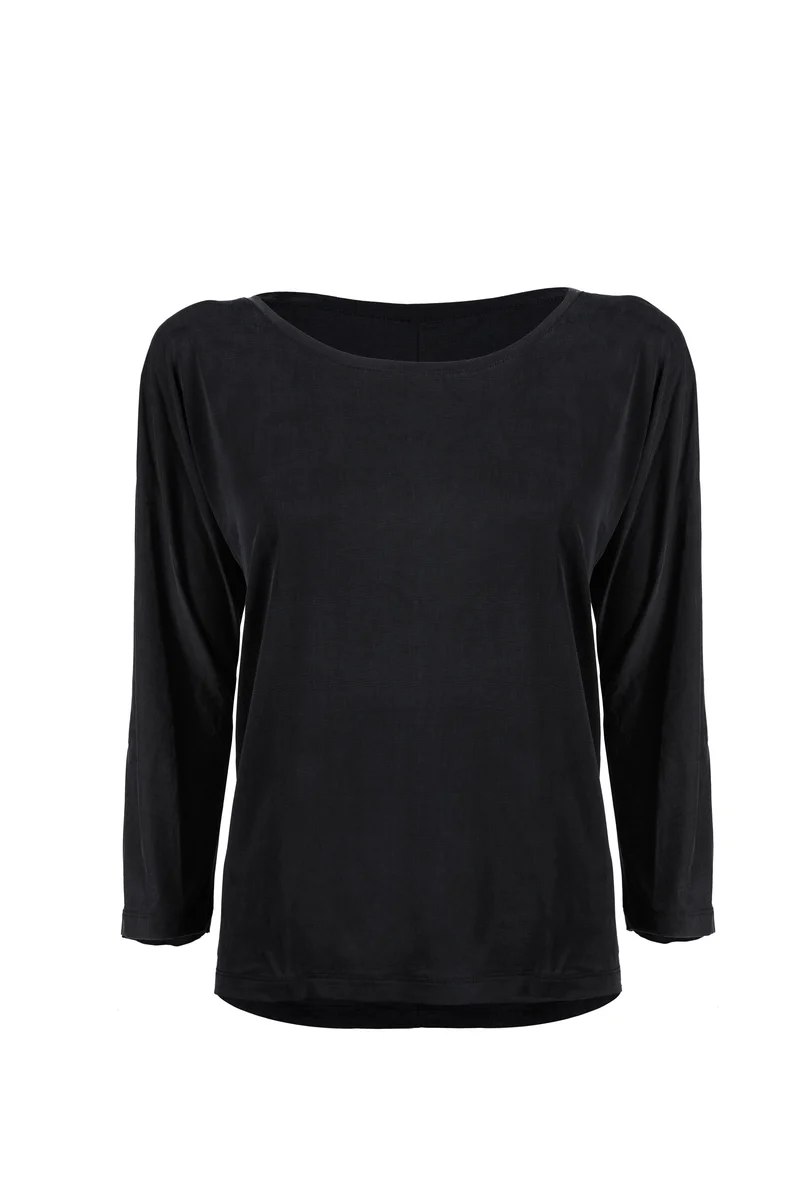 Schwarzes Top Plain aus Cupro von MOYA KALA
