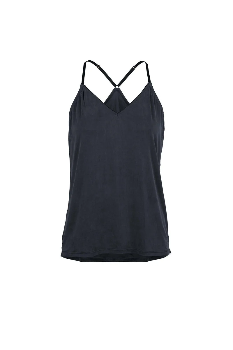 Schwarzes Träger-Top aus Cupro von MOYA KALA
