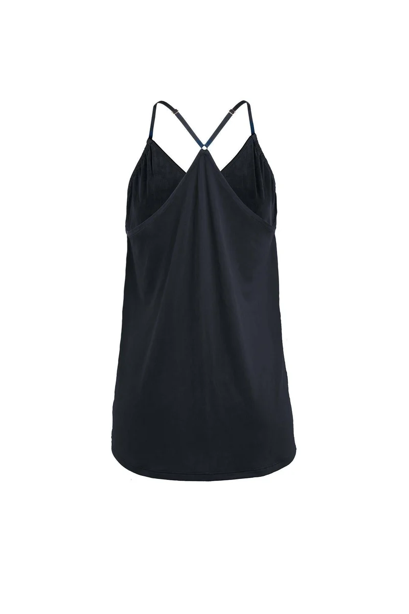 Schwarzes Träger-Top aus Cupro von MOYA KALA