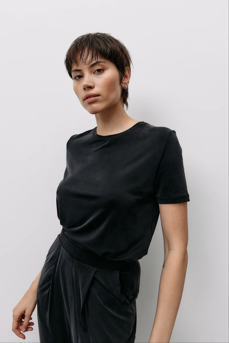 Schwarze Lounge Hosen aus Cupro von MOYA KALA