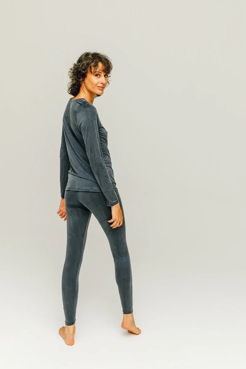 Blaue Leggings aus Cupro von MOYA KALA