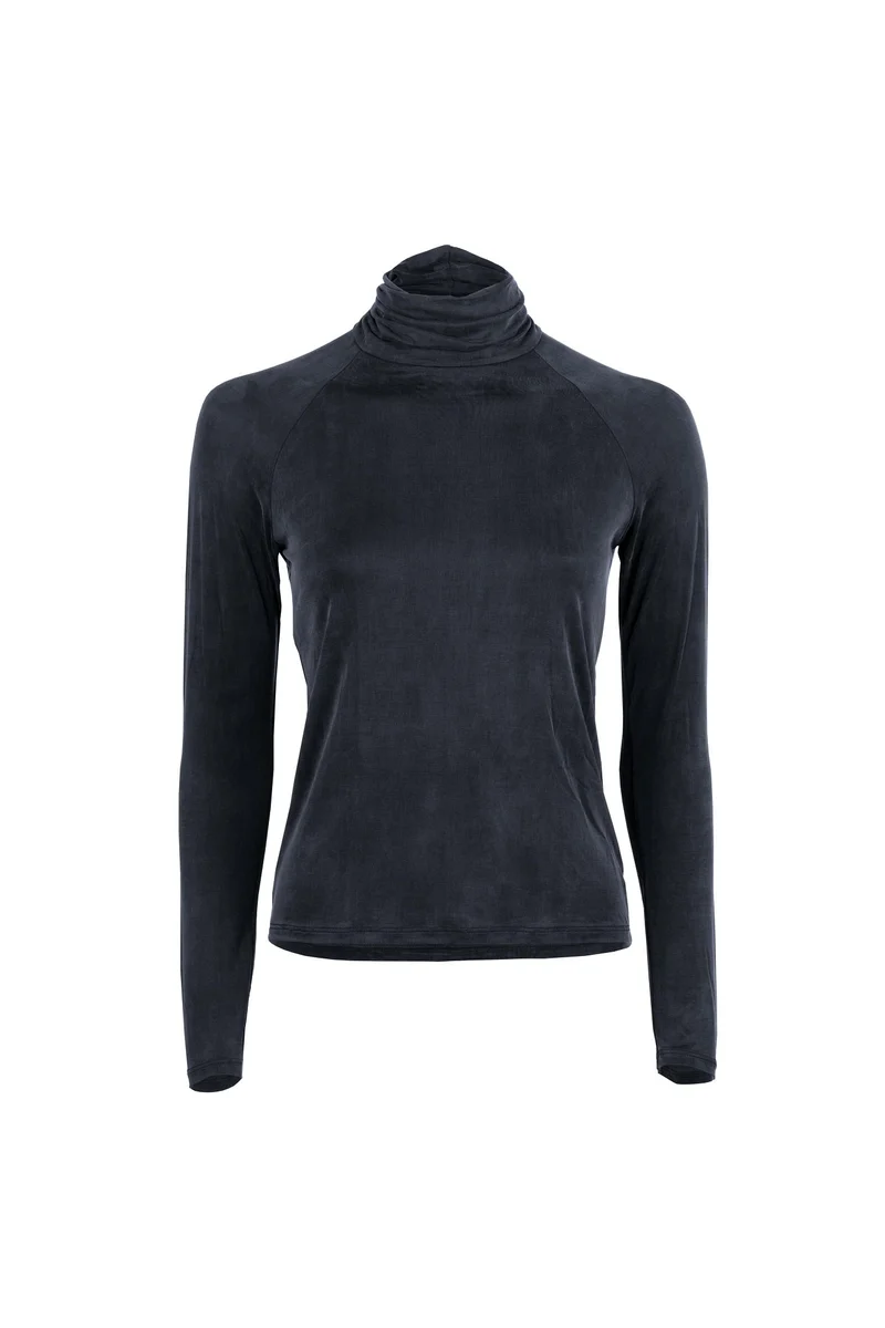 Schwarzes Rollkragen-Top aus Cupro von MOYA KALA