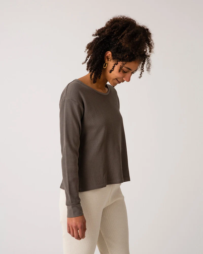 Graues Langarmshirt graphite aus Baumwolle von Matona