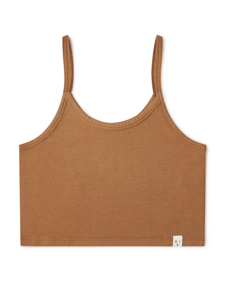 Braunes Crop Top toffee aus Bio-Baumwolle von Matona