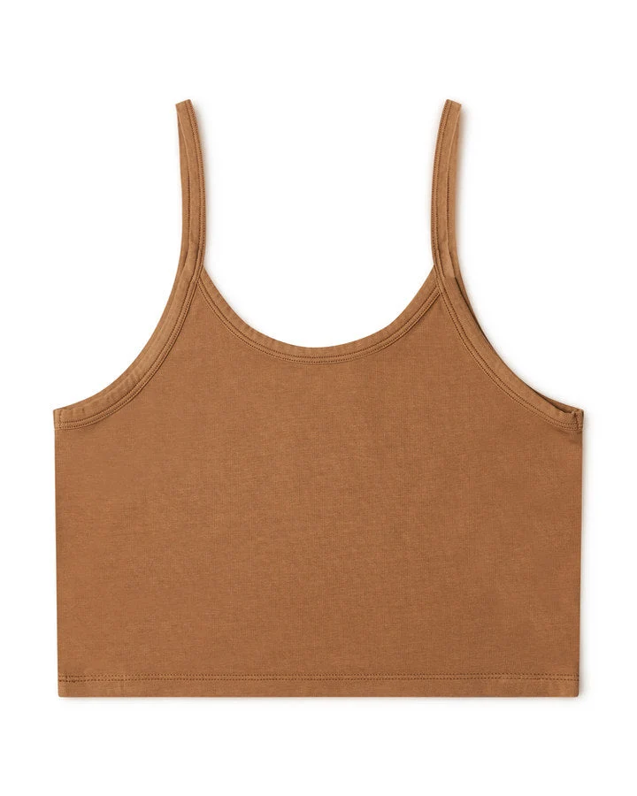 Braunes Crop Top toffee aus Bio-Baumwolle von Matona