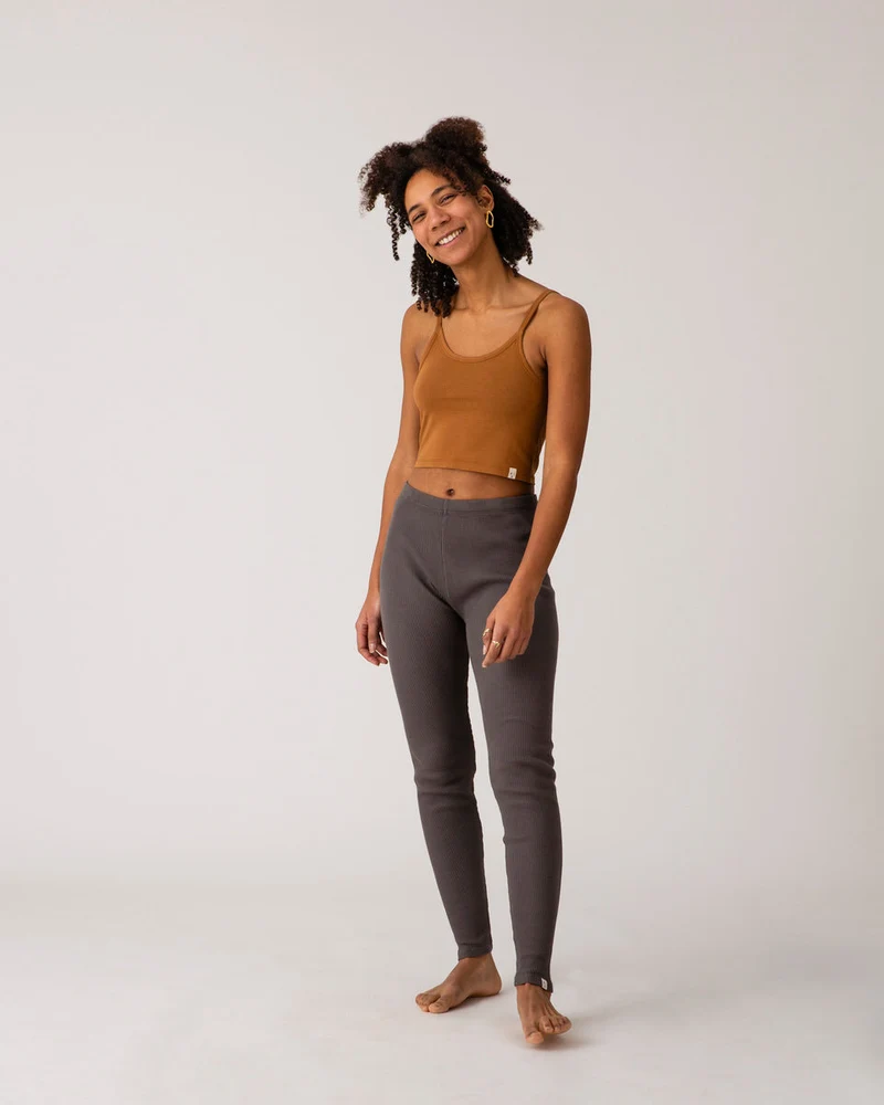 Braunes Crop Top toffee aus Bio-Baumwolle von Matona