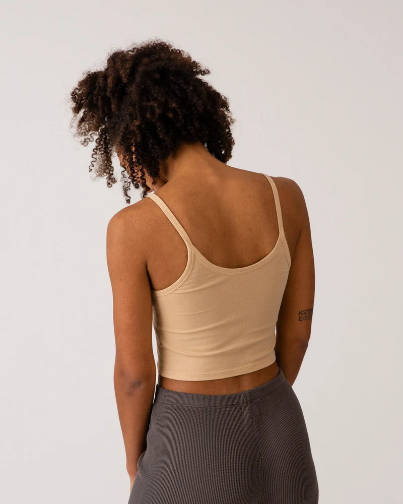 Beiges Crop Top powder aus Bio-Baumwolle von Matona