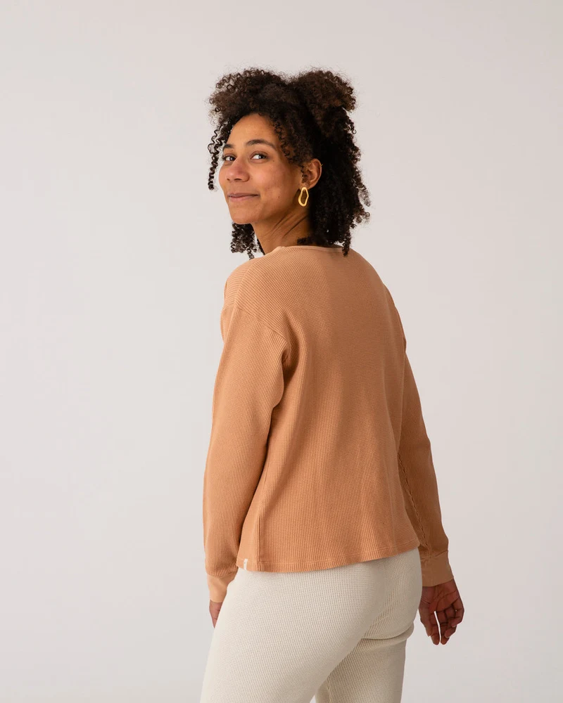 Orange-braunes Langarmshirt terracotta aus Baumwolle von Matona
