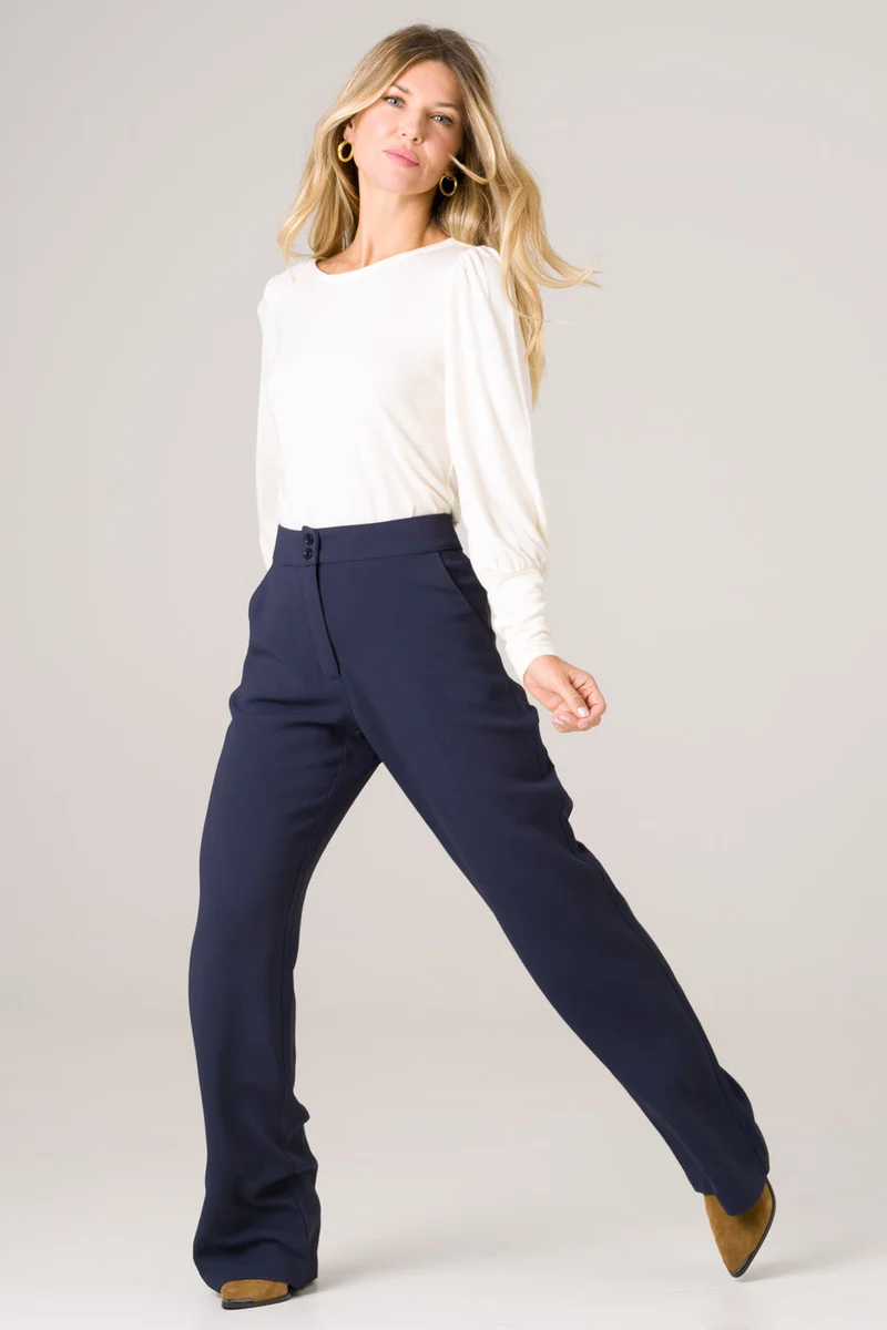 Marineblaue Hose Laurier aus Viskose von Avani