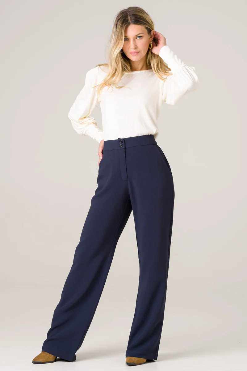 Marineblaue Hose Laurier aus Viskose von Avani