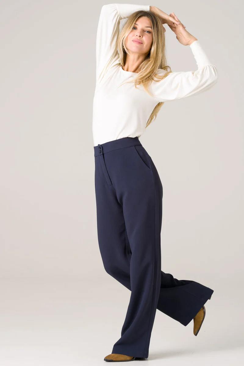 Marineblaue Hose Laurier aus Viskose von Avani