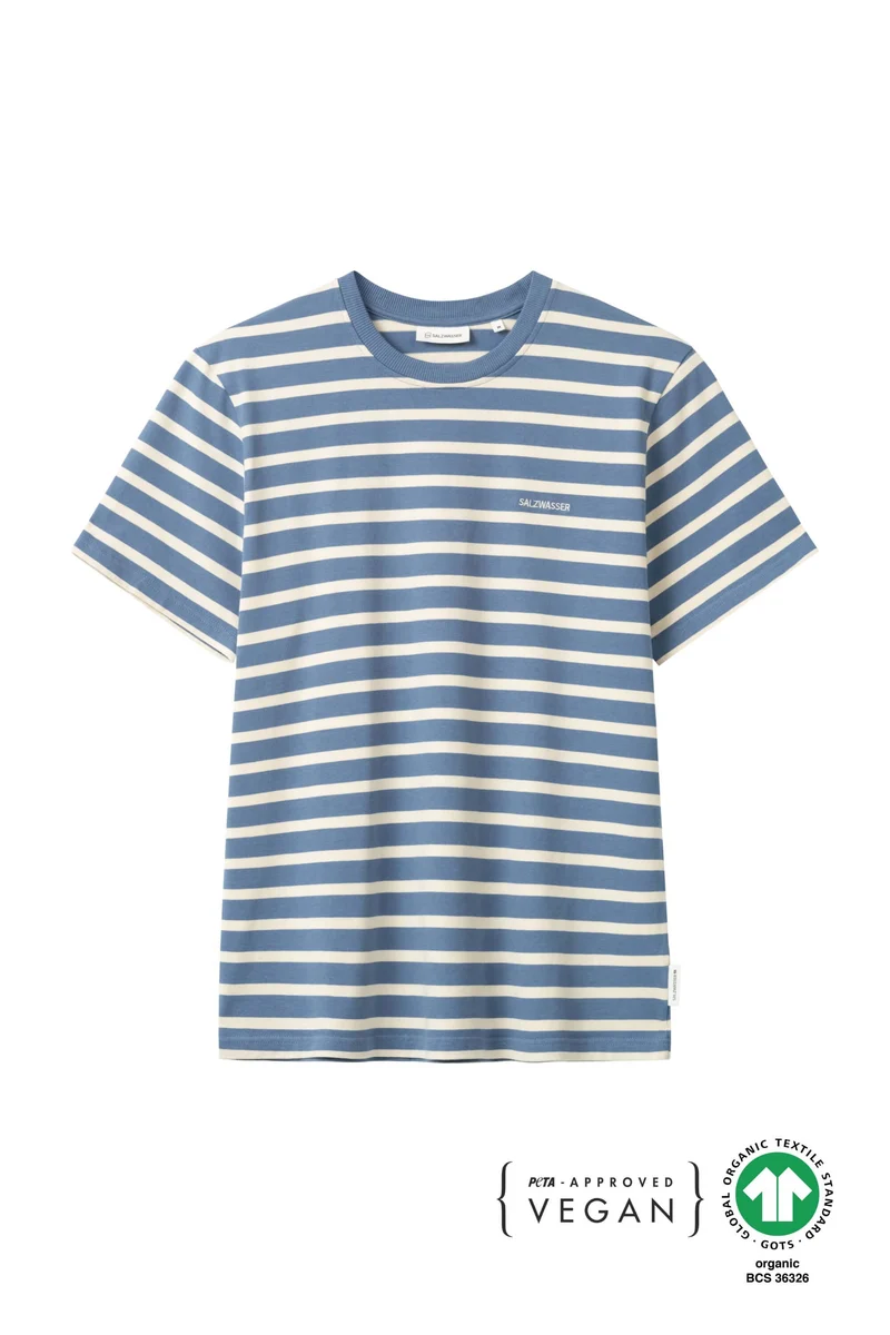 Heavy T-Shirt Jasper Indigo-Striped aus Bio Baumwolle von Salzwasser