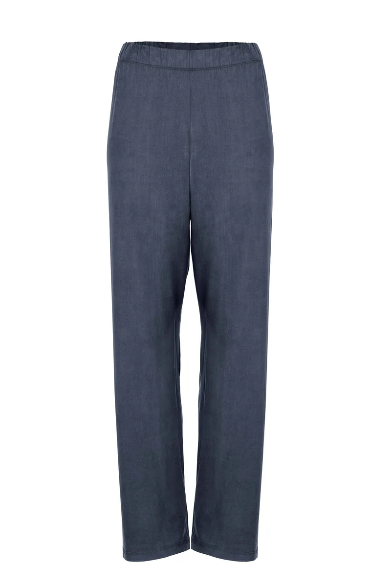Dunkelblaue High Waist Hose aus Cupro von MOYA KALA