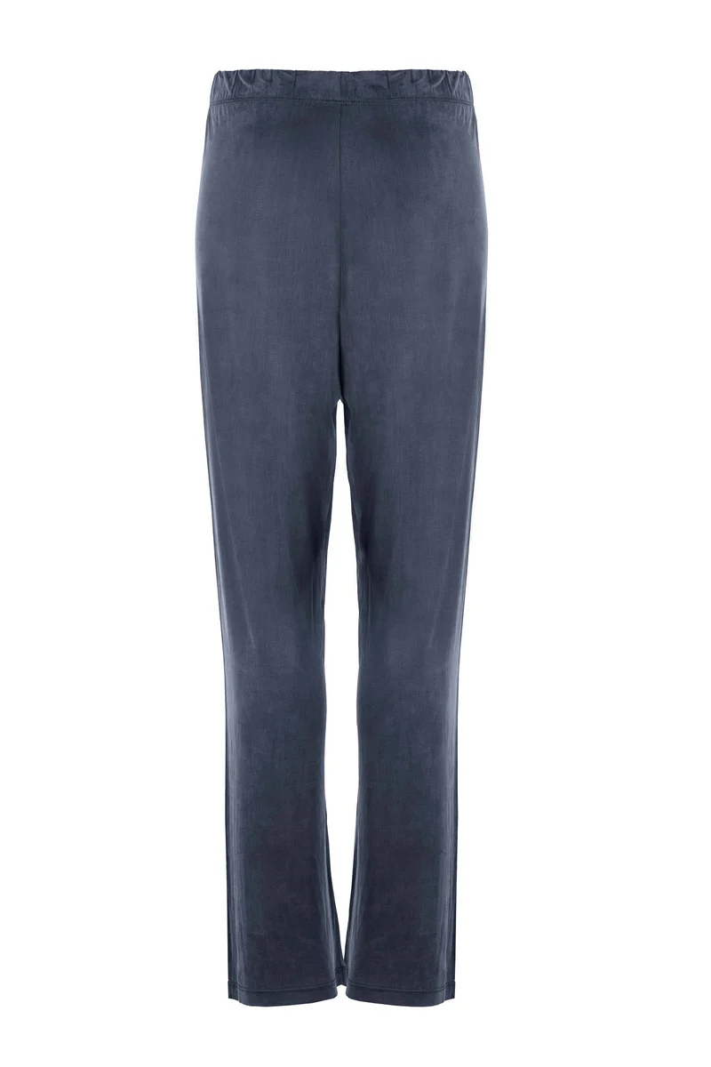 Dunkelblaue High Waist Hose aus Cupro von MOYA KALA